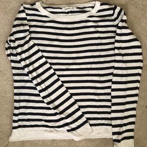 Blue and White Striped Sweater